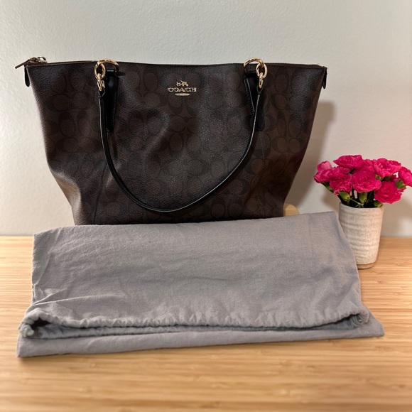 Coach Signature Brown Ava Tote Bag - Picture 14 of 16